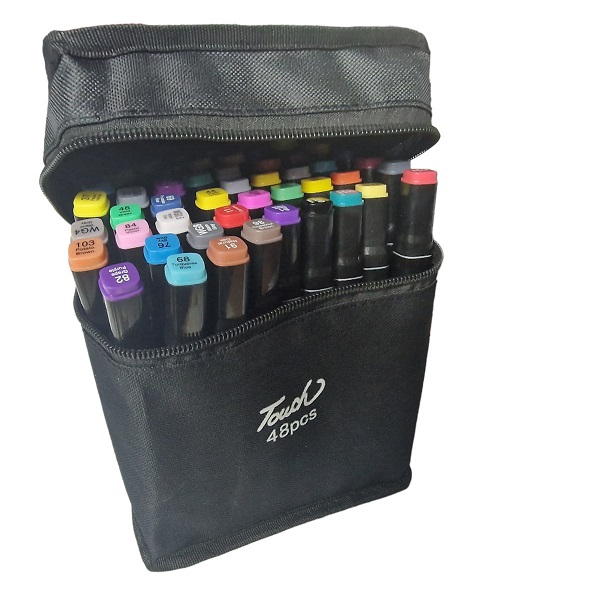 Μαρκαδόροι Ζωγραφικής Λεπτοί με Διπλή Μύτη σε 48 Χρώματα 222-48