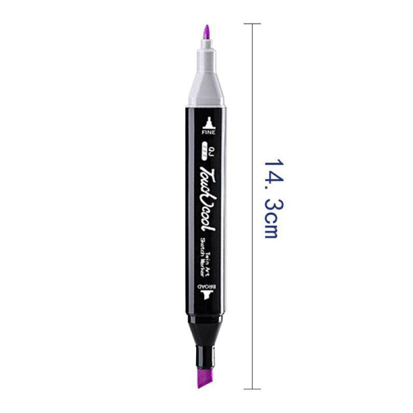 Σετ μαρκαδόροι Ζωγραφικής αλκοόλης διπλής απόληξης με βαλιτσάκι μεταφοράς 24 χρώματα 222-24