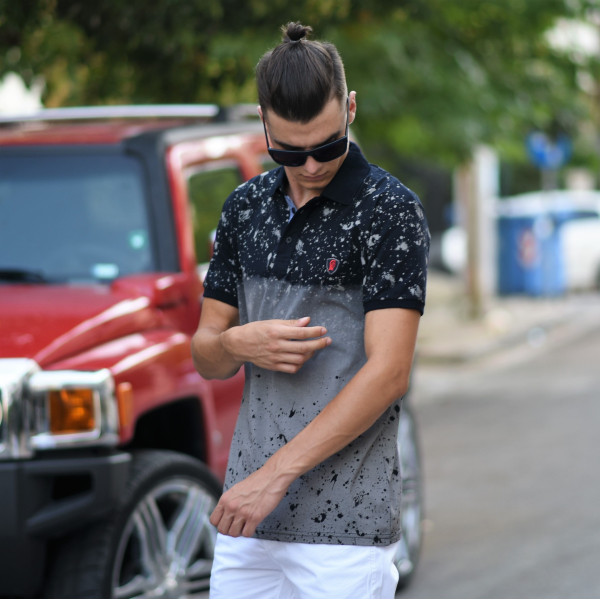 ΑΝΔΡΙΚΟ POLO SHIRT MOHICANS 222.ΜΑΥΡΟ