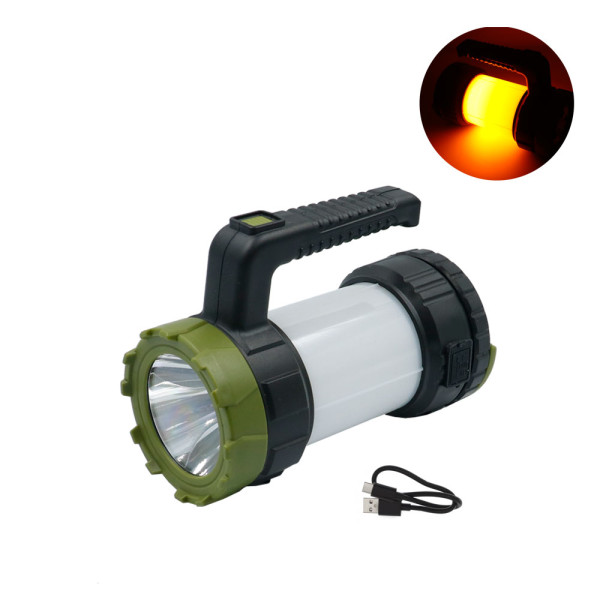 LED Επαναφορτιζόμενος Ηλιακός Φακός Ψυχρό Λευκό - Πορτοκαλί με 5 Λειτουργίες Φωτισμού BL-T8558 Μαύρος