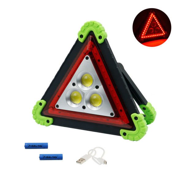LED Προειδοποιητικό Επαναφορτιζόμενο Τρίγωνο Ασφαλείας - Powerbank με Βάση LL-303