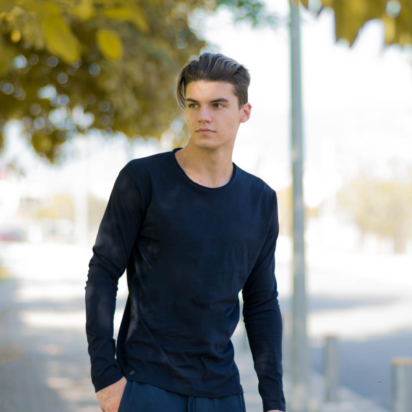 ΑΝΔΡΙΚΗ ΜΠΛΟΥΖΑ T-SHIRT ΜΑΚΡΥ ΜΑΝΙΚΙ MOHICANS 303 ΜΠΛΕ