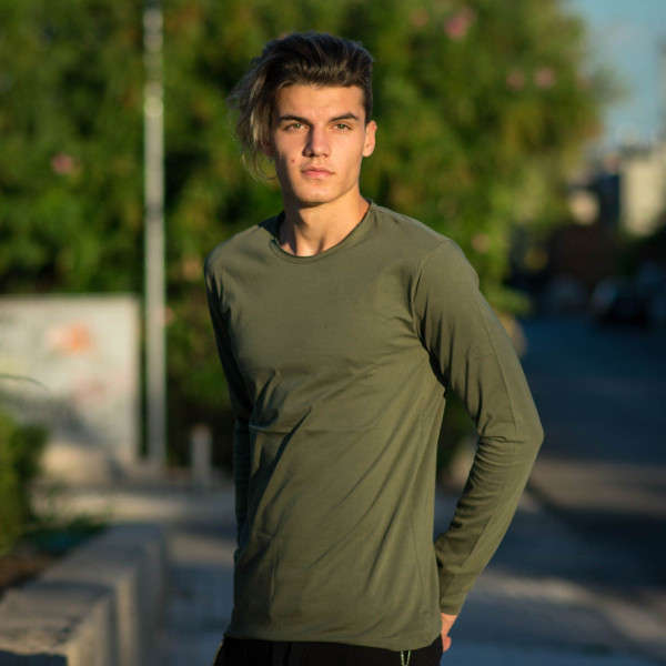 ΑΝΔΡΙΚΗ ΜΠΛΟΥΖΑ T-SHIRT ΜΑΚΡΥ ΜΑΝΙΚΙ MOHICANS 303 ΧΑΚΙ