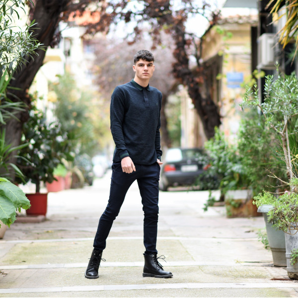 MEN POLO SHIRT WITH STRIPED MOHICANS 306 GREEN