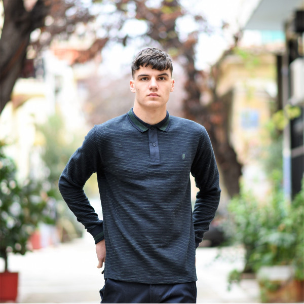 MEN POLO SHIRT WITH STRIPED MOHICANS 306 GREEN