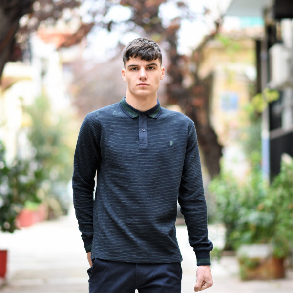 MEN POLO SHIRT WITH STRIPED MOHICANS 306 GREEN