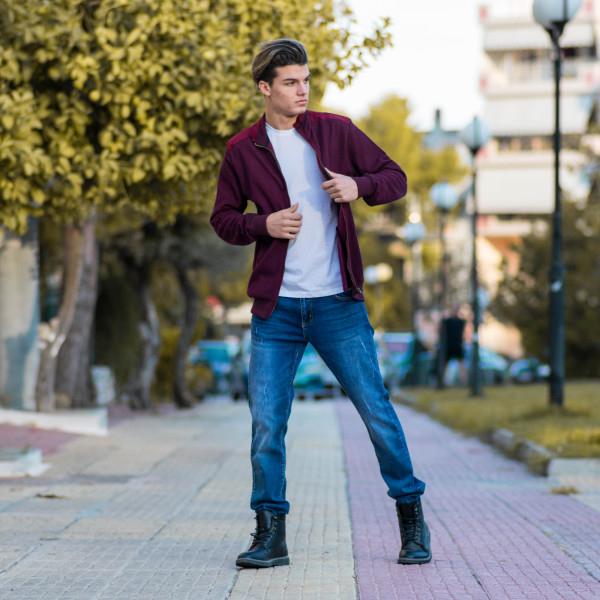 MEN'S ZIPPER CARDIGAN MOHICANS 313 BORDO