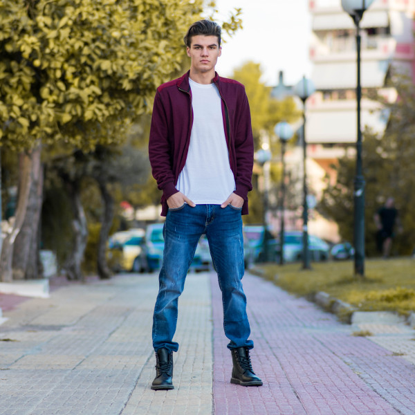 MEN'S ZIPPER CARDIGAN MOHICANS 313 BORDO