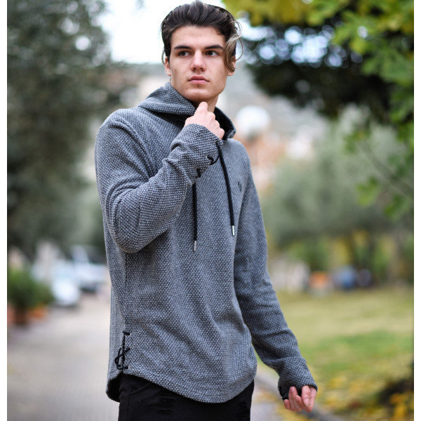 MEN'S SWEATSHIRT HOODIED MOHICANS 319.GRAY