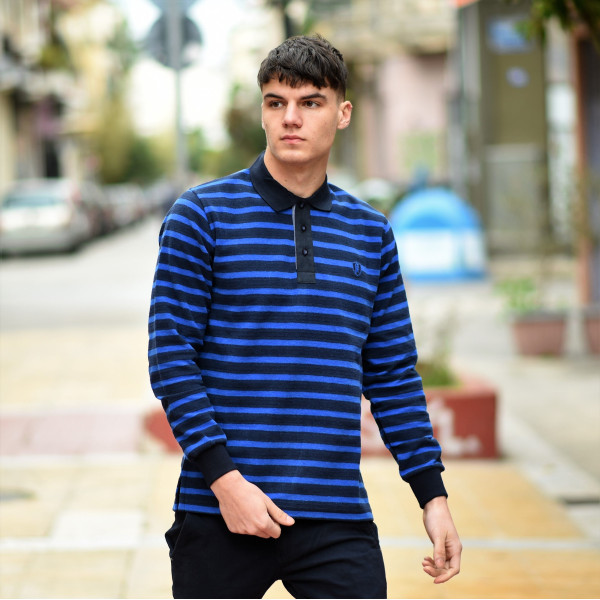 ΑΝΔΡΙΚΗ POLO SHIRT ΡΙΓΕΣ MOHICANS 326 ΜΠΛΕ
