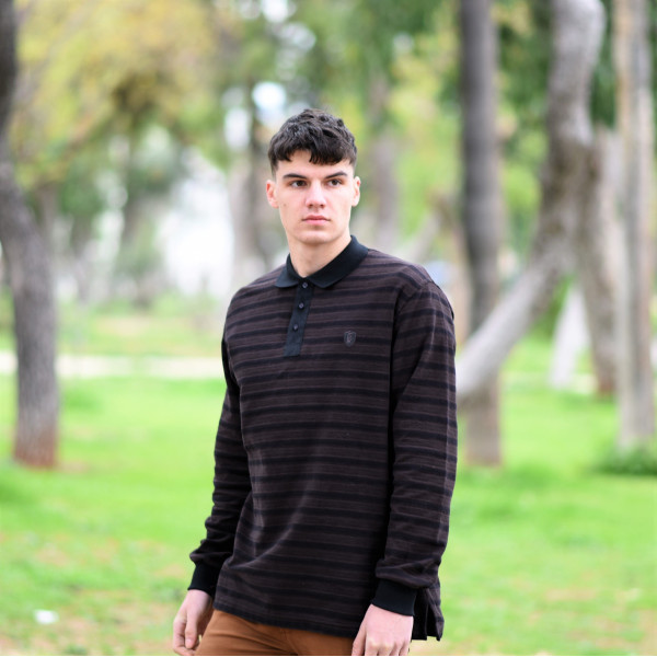 ΑΝΔΡΙΚΗ POLO SHIRT ΡΙΓΕΣ MOHICANS 326 ΚΑΦΕ