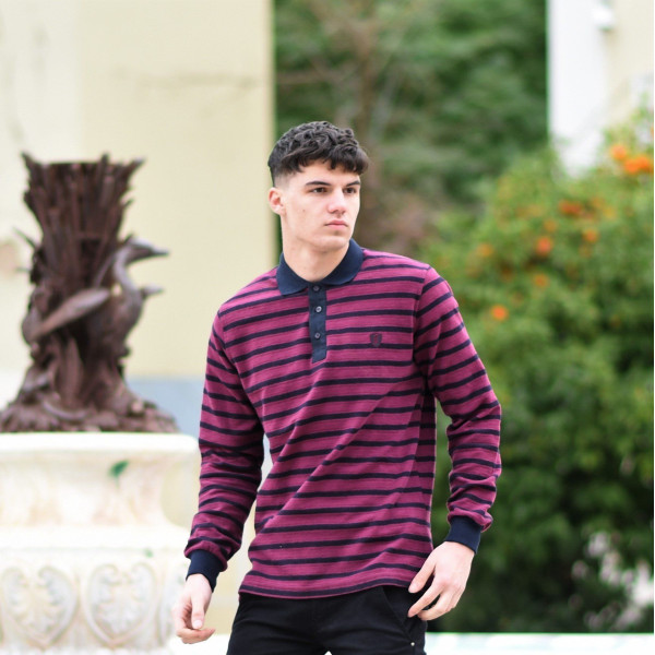 ΑΝΔΡΙΚΗ POLO SHIRT ΡΙΓΕΣ MOHICANS 326 ΜΠΟΡΝΤΟ