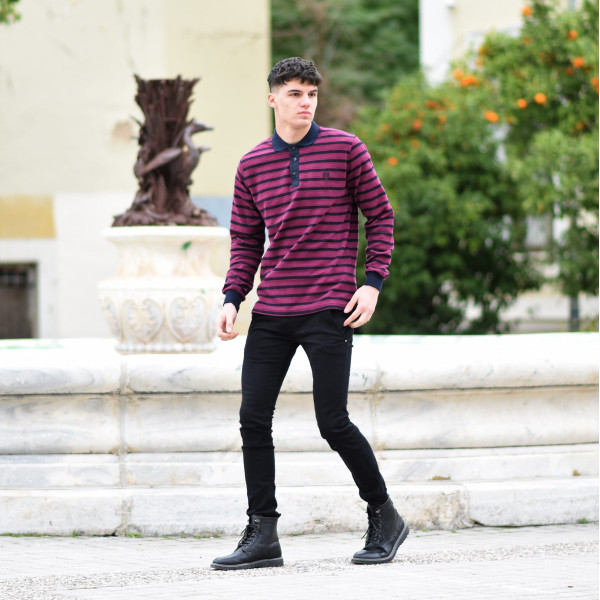 ΑΝΔΡΙΚΗ POLO SHIRT ΡΙΓΕΣ MOHICANS 326 ΜΠΟΡΝΤΟ