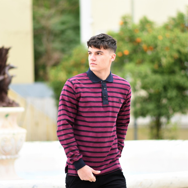 ΑΝΔΡΙΚΗ POLO SHIRT ΡΙΓΕΣ MOHICANS 326 ΜΠΟΡΝΤΟ