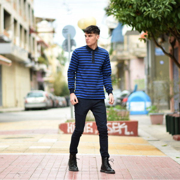 ΑΝΔΡΙΚΗ POLO SHIRT ΡΙΓΕΣ MOHICANS 326 ΜΠΛΕ