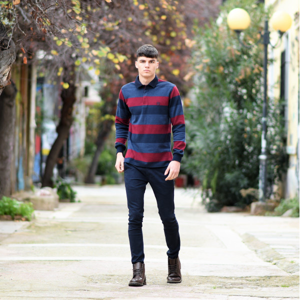 ΑΝΔΡΙΚΗ POLO SHIRT ΡΙΓΕΣ MOHICANS 327 ΜΠΛΕ