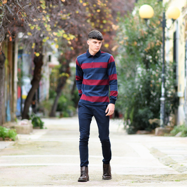 ΑΝΔΡΙΚΗ POLO SHIRT ΡΙΓΕΣ MOHICANS 327 ΜΠΛΕ