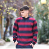 MEN POLO BLOUSE WITH STRIPED MOHICANS 328 BORDO