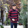 MEN POLO BLOUSE WITH STRIPED MOHICANS 328 BORDO