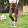 TROUSERS HIGH WAIST  LEATHER MOHICANS 3283 BROWN