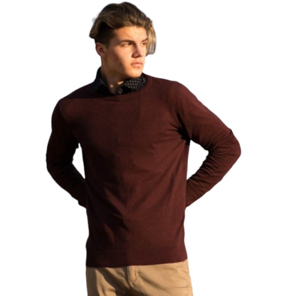 MEN'S KNITTING NECK COTTON MOHICANS 351 BORDO