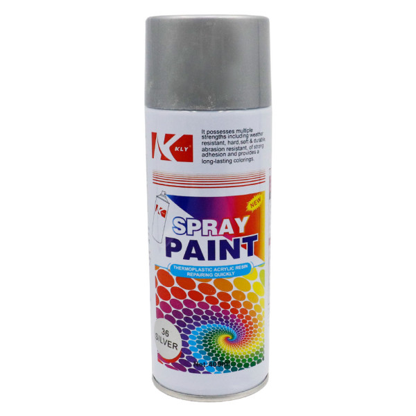Σπρέι Βαφής Ακρυλικό με Γυαλιστερό Εφέ 200ml KLY-019-36 Ασημί