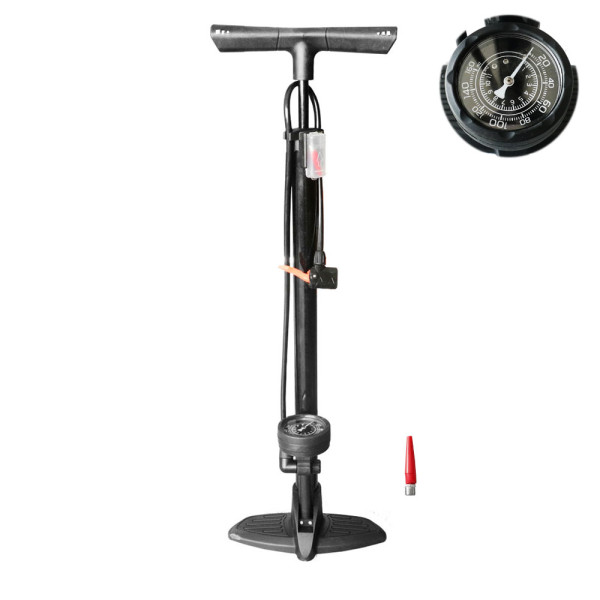 Τρόμπα Χειρός Δαπέδου 71cm με Μανόμετρο 11/160 Μαύρη
