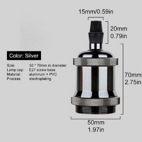 Ντουί Ε27 ρετρό με καλώδιο 1 μέτρου και βάση για το ταβάνι DY-24