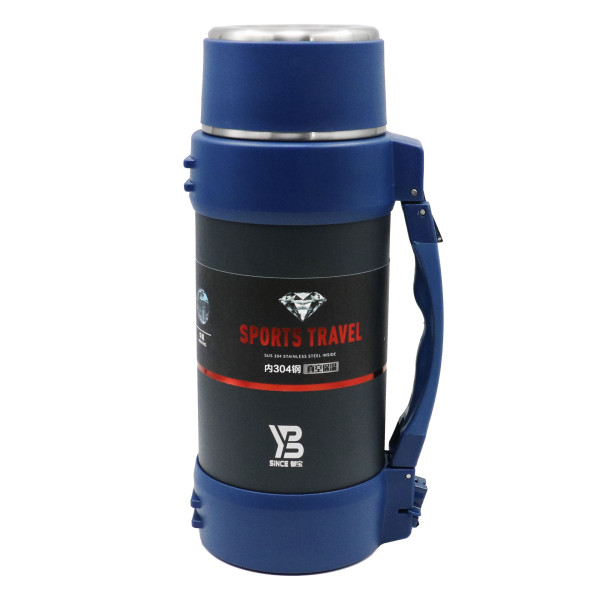 Μπουκάλι Θερμός με Ποτήρι και Ενσωματωμένο Ιμάντα Μεταφοράς 1.6lt JB-4050 Μπλε