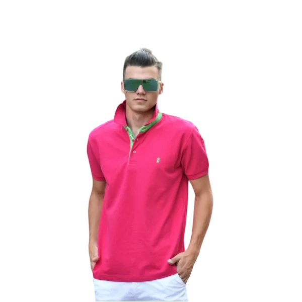 ΑΝΔΡΙΚΟ POLO SHIRT ΜΟΝΟΧΡΩΜΟ MOHICANS 430.ΦΟΥΞΙΑ