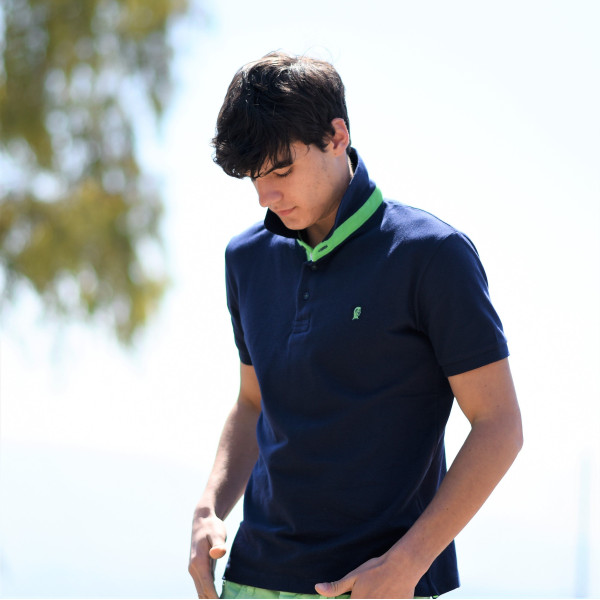 ΑΝΔΡΙΚΟ POLO SHIRT ΜΟΝΟΧΡΩΜΟ MOHICANS 430 ΙΝΤΙΓΚΟ