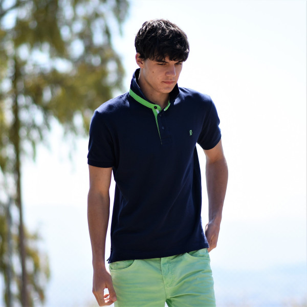 ΑΝΔΡΙΚΟ POLO SHIRT ΜΟΝΟΧΡΩΜΟ MOHICANS 430 ΙΝΤΙΓΚΟ