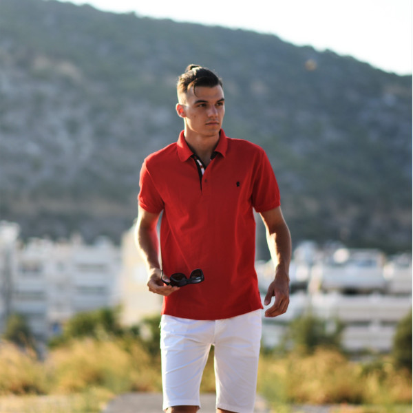 ΑΝΔΡΙΚΟ POLO SHIRT ΜΟΝΟΧΡΩΜΟ MOHICANS 430.ΚΟΚΚΙΝΟ