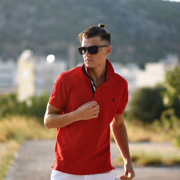ΑΝΔΡΙΚΟ POLO SHIRT ΜΟΝΟΧΡΩΜΟ MOHICANS 430.ΚΟΚΚΙΝΟ