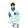 MEN'S POLO SHIRT STRIPES MOHICANS 440.LIGHT-BLUE