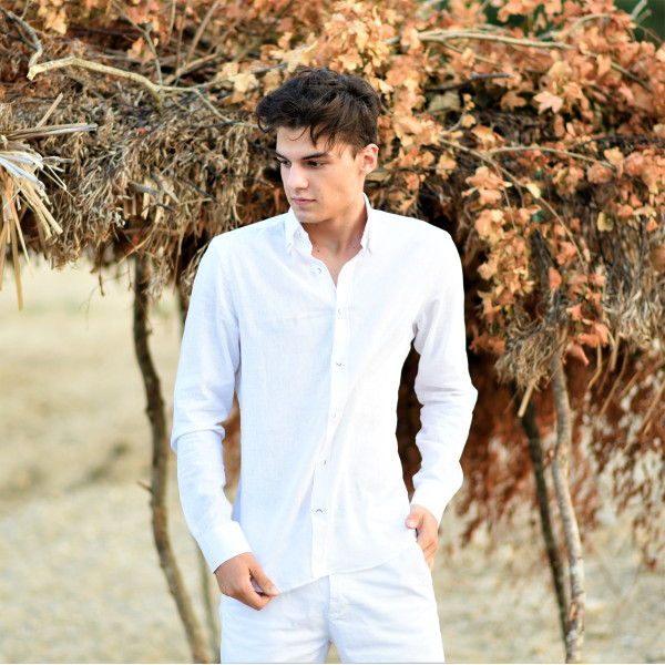 ΑΝΔΡΙΚΟ ΠΟΥΚΑΜΙΣΟ LINEN MOHICANS 4402 ΛΕΥΚΟ