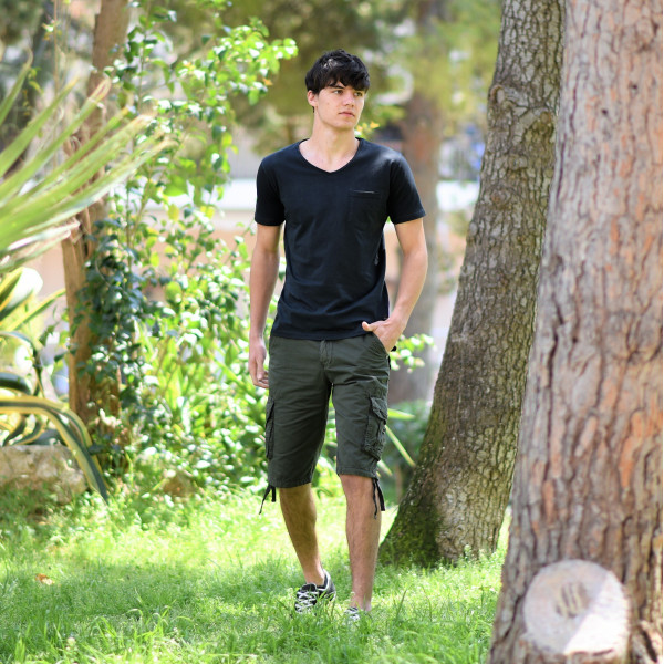 ΑΝΔΡΙΚΟ T-SHIRT ΚΟΝΤΟ ΜΑΝΙΚΙ MOHICANS 453.ΜΑΥΡΟ