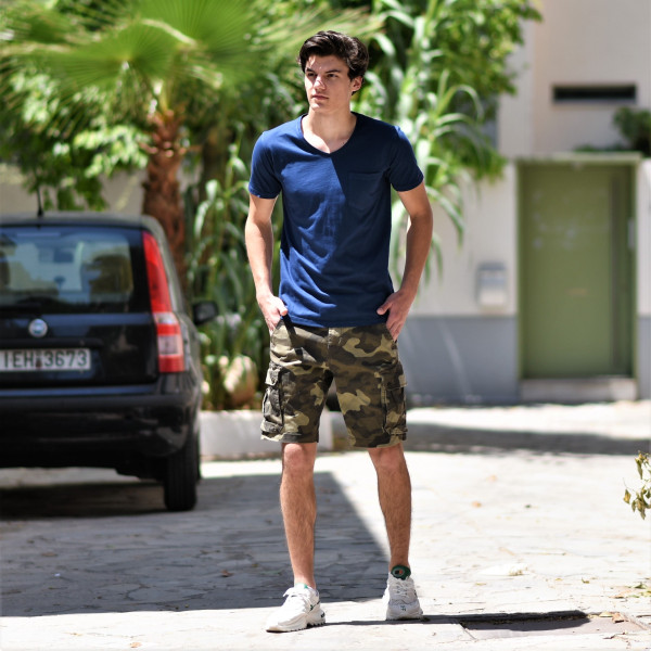 ΑΝΔΡΙΚΟ T-SHIRT ΚΟΝΤΟ ΜΑΝΙΚΙ MOHICANS 453.ΜΠΛΕ