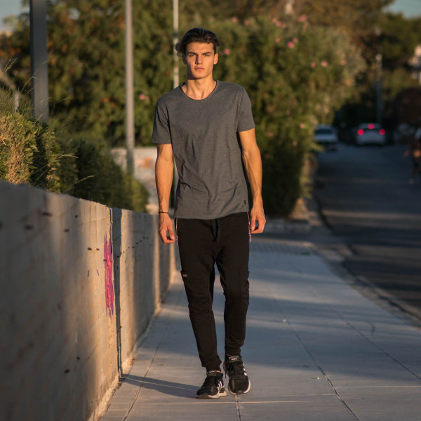 ΑΝΔΡΙΚΗ ΜΠΛΟΥΖΑ T-SHIRT ΛΑΙΜΟΣ ΜΟΝΟΧΡΩΜΗ MOHICANS 454 ΓΚΡΙ