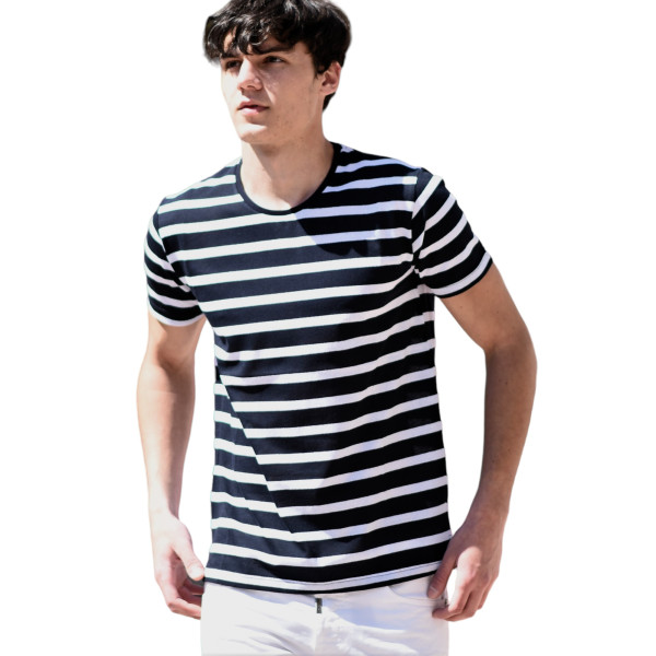 ΑΝΔΡΙΚΗ ΜΠΛΟΥΖΑ T-SHIRT ΛΑΙΜΟΣ ΜARINE MOHICANS 458.BLUE