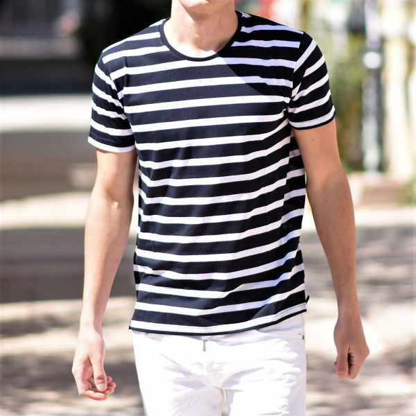 ΑΝΔΡΙΚΗ ΜΠΛΟΥΖΑ T-SHIRT ΛΑΙΜΟΣ ΜARINE MOHICANS 458.BLUE