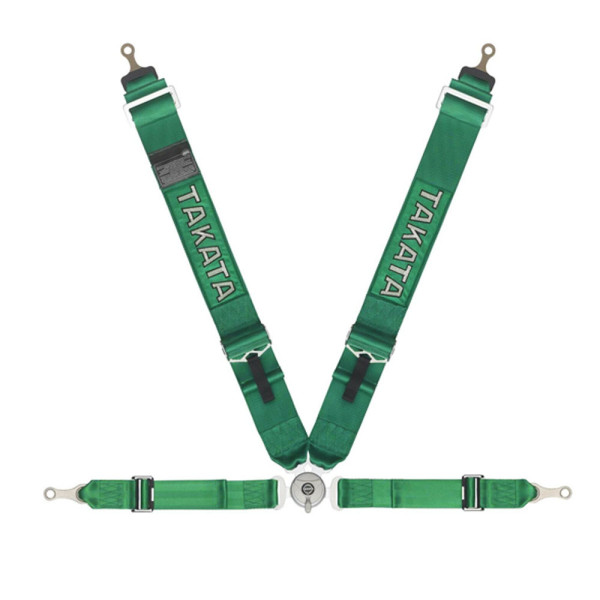 Αγωνιστική Ζώνη Ασφαλείας 4 Σημείων για 1 Κάθισμα σε Πράσινο Χρώμα Takata HW-0156