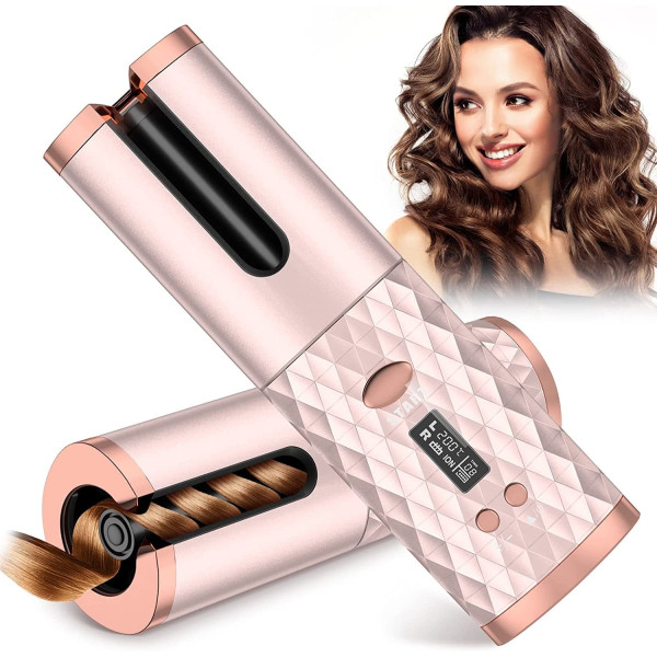 Rechargeable Hair Iron For Curls With Led Screen – Cordless Automatic Curler 501-6 Pink