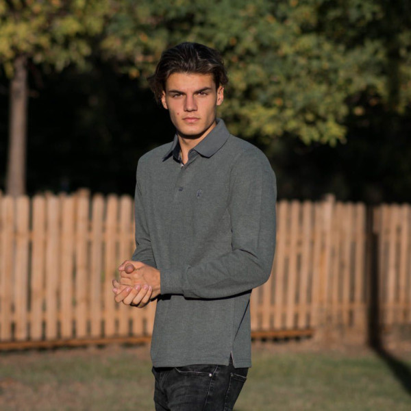 MEN POLO BLOUSE WITH COLLAR MONOCHROME MOHICANS 501 GRAY