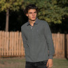 MEN POLO BLOUSE WITH COLLAR MONOCHROME MOHICANS 501 GRAY