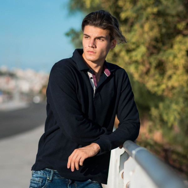 MEN POLO BLOUSE WITH COLLAR MONOCHROME MOHICANS 501 BLUE