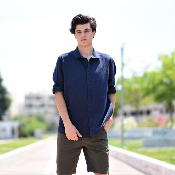 ΠΟΥΚΑΜΙΣΟ LINEN MOHICANS 5011 ΣΚΟΥΡΟ ΜΠΛΕ