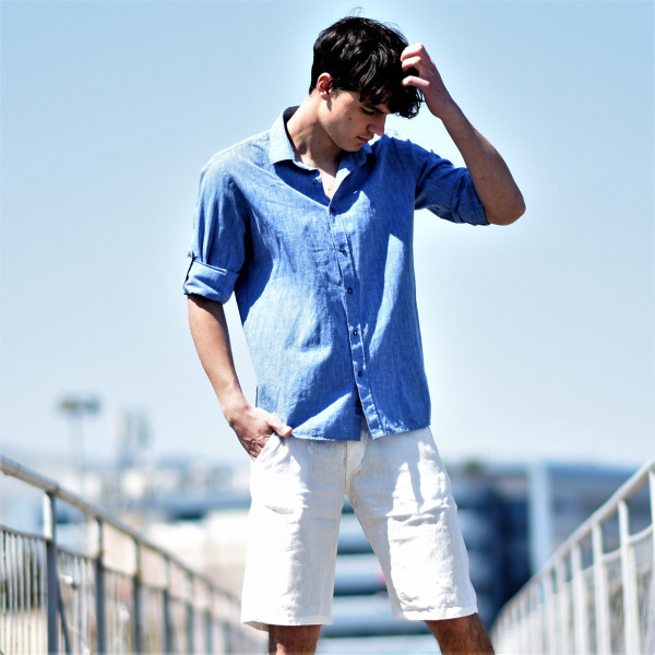 ΑΝΔΡΙΚΟ ΠΟΥΚΑΜΙΣΟ LINEN MOHICANS 5011 ΜΠΛΕ