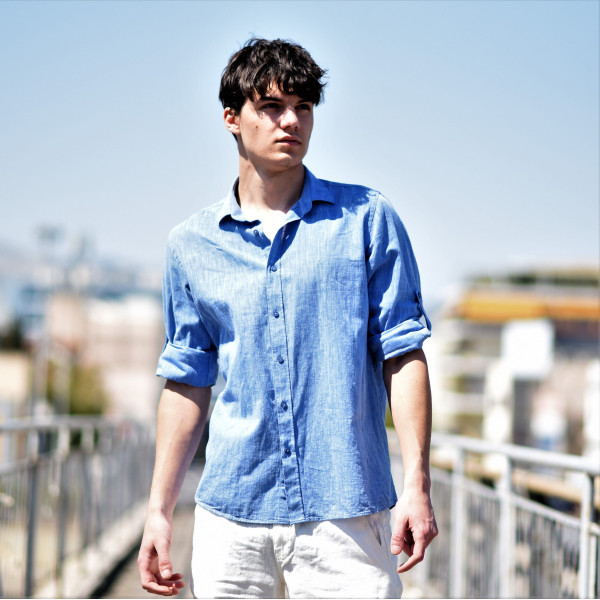 ΑΝΔΡΙΚΟ ΠΟΥΚΑΜΙΣΟ LINEN MOHICANS 5011 ΜΠΛΕ