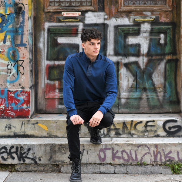 MEN POLO BLOUSE LOUPETO MOHICANS 502 INDIGO